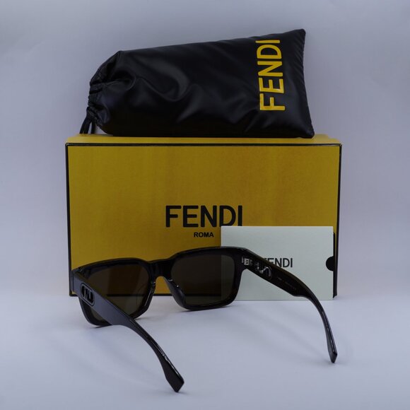 Fendi FE40107F 52E Square Sunglasses - Dark Havana\Brown - Picture 9 of 9